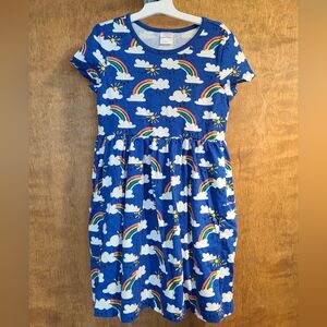 Hanna Andersson Blue Rainbow Kids Playground Dress